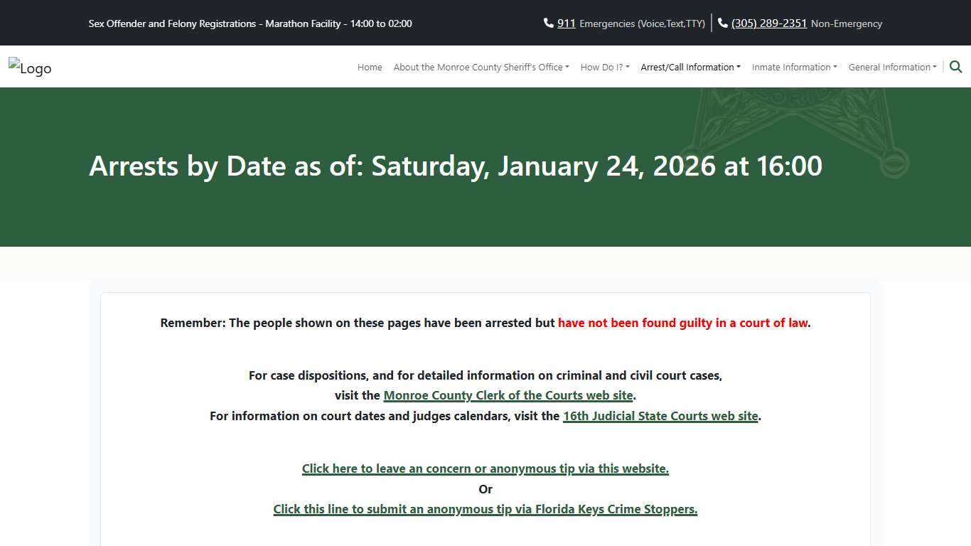 M.C.S.O - Current Arrests
