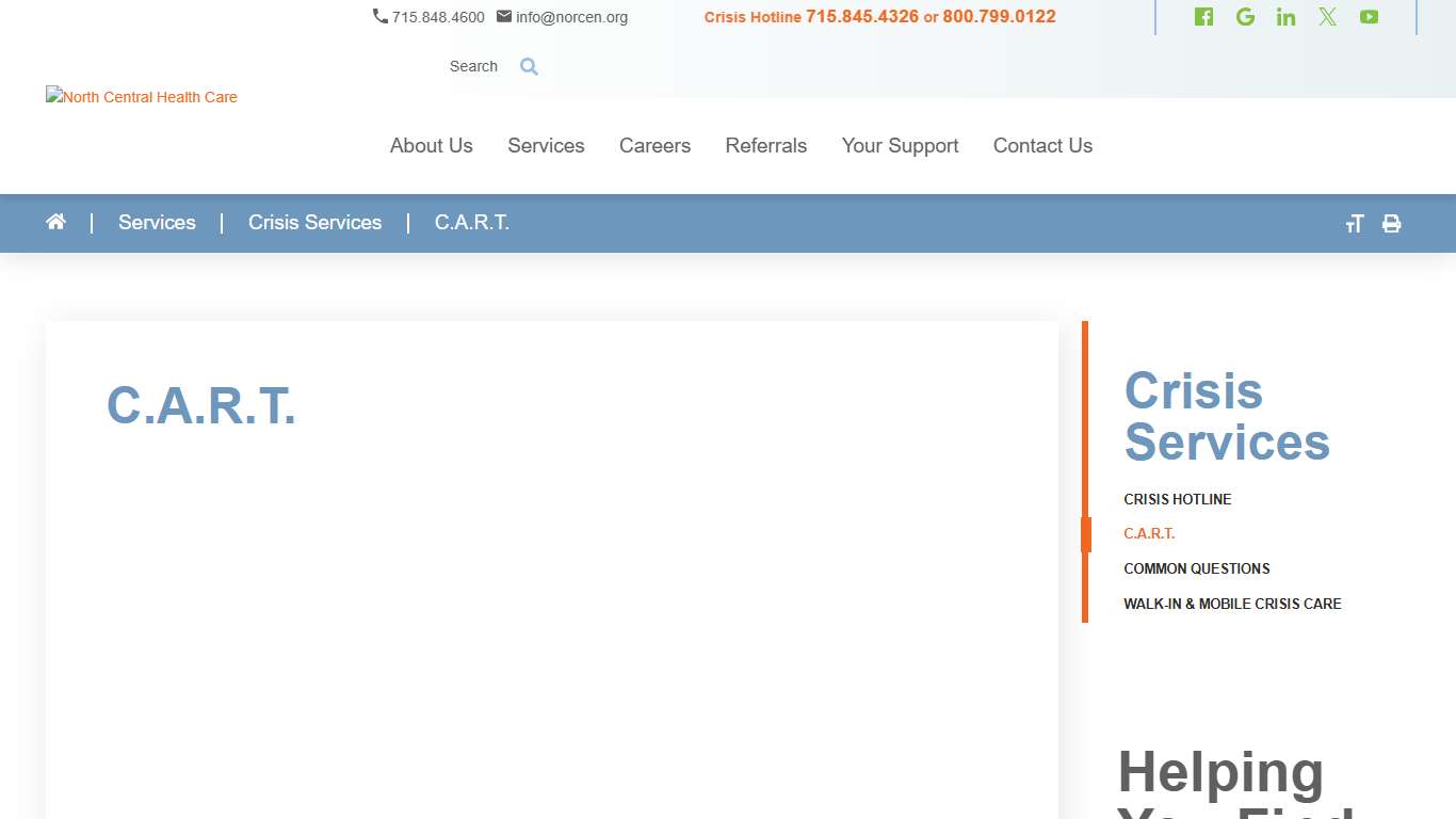 C.A.R.T. North Central Health Care