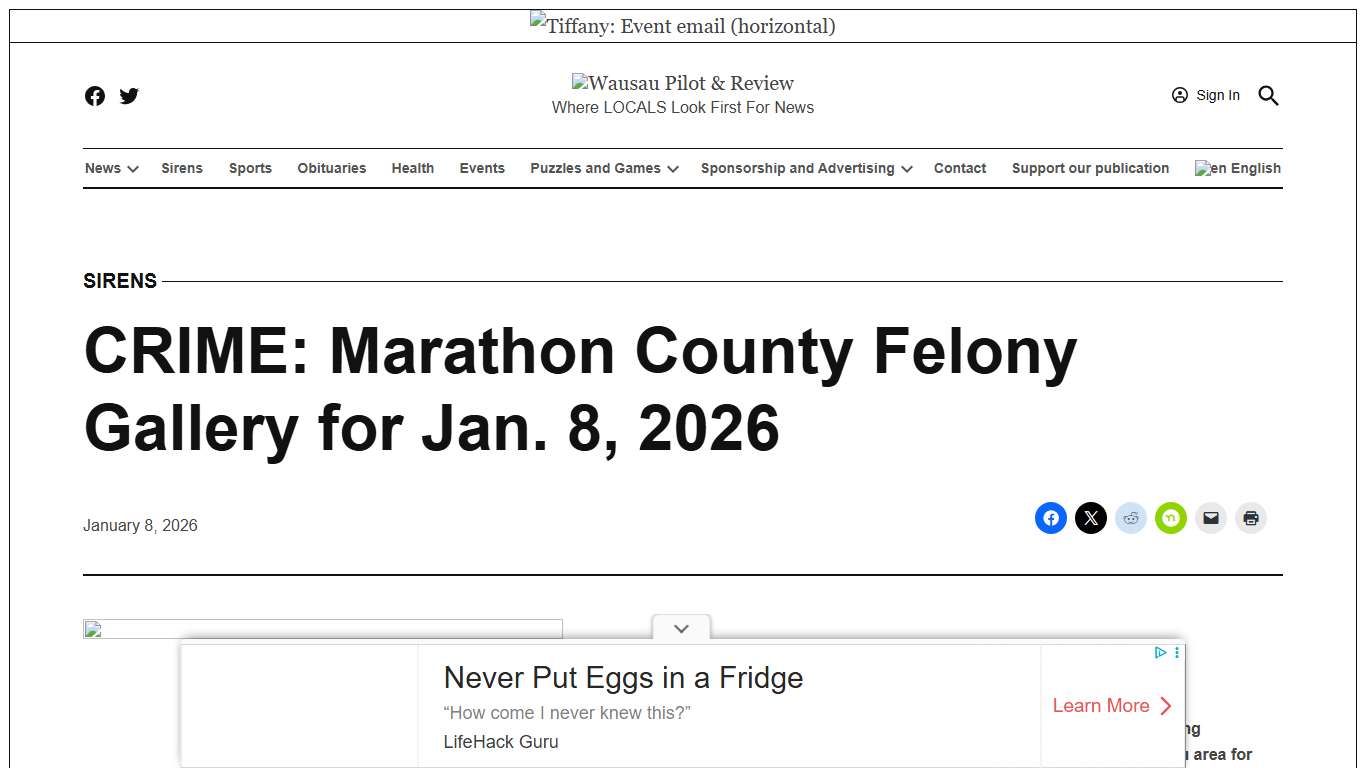 CRIME: Marathon County Felony Gallery for Jan. 8, 2026 - Wausau Pilot & Review
