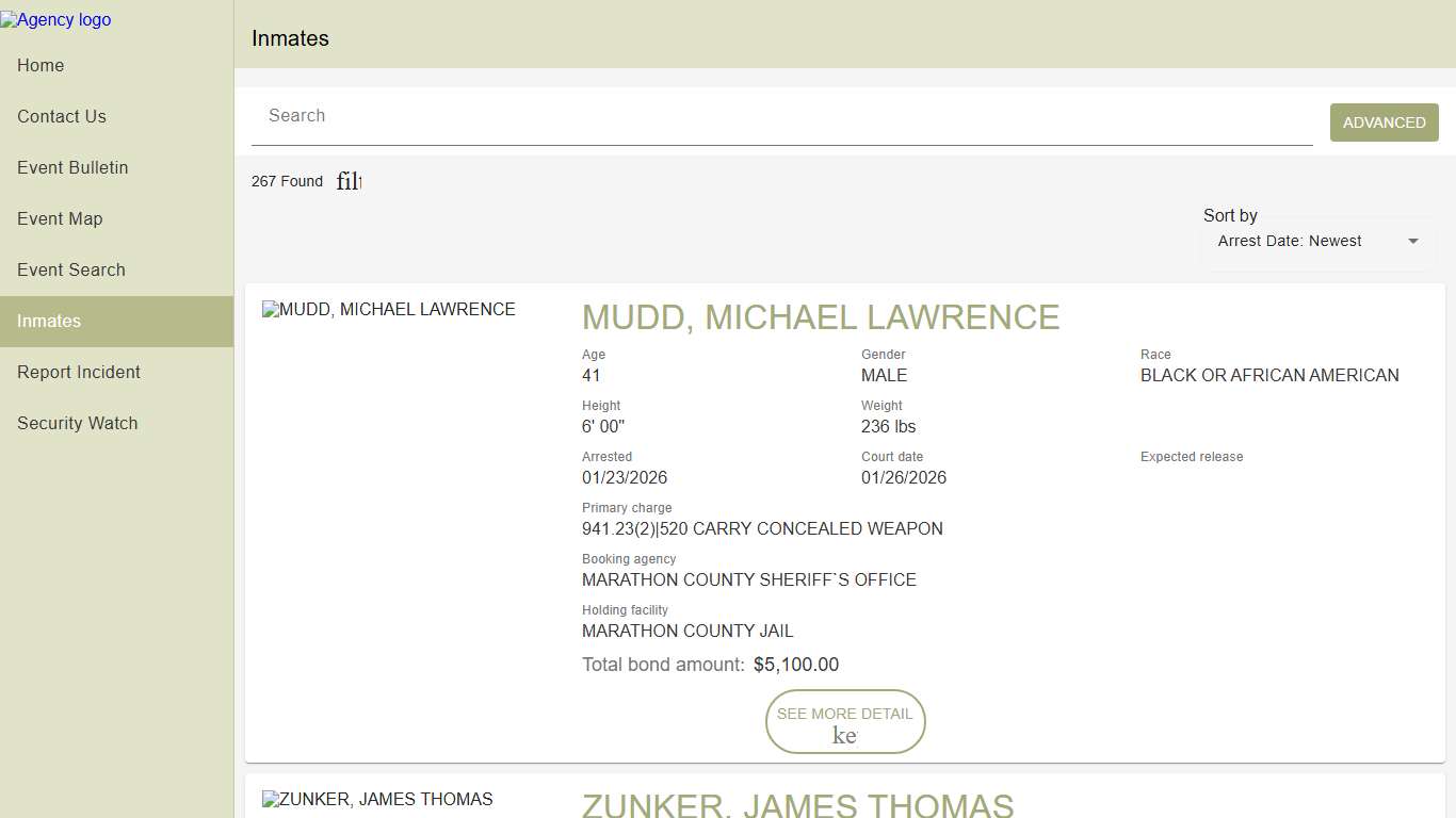 Wausau Police Department Police To Citizen Police to Citizen - Inmates catalog